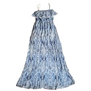 Garage Y2K Floral Maxi Dress Flounce Lace Detail Removable Straps Boho Small